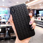 Luksuslik Breathe Weave Grid &uuml;mbris iPhone'ile Huawei Xiaomi Samsung Galaxy silikoonist tagakaas Huawei Y9 2019 must