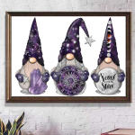 5D isetegemise teemantmaal Kolm v&auml;ikest lillat vanamehe ristpistes komplekt Mosaiik Teemanttikandid Roos T&auml;is&uuml;mmargune ruudukujuline puur Kodukaunistus Round 30x40cm