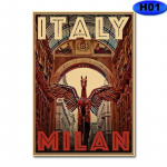 Vana vaatamisv&auml;&auml;rsus Ehitusplakat Maailm reisimine Linnad Plakatid Maastikukunst Maalimine Elutuba Kodu Baar Kohvik Dekoor Seinakleebis 30x21cm