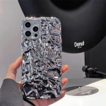 Luksuslik h&otilde;bedane plekk-paberist telefoni&uuml;mbris iPhone'ile 15 14 13 11 12 Pro Max X XS Max XR Water Ripple P&otilde;rutuskindel pehme kate iPhone 15 Pro Max