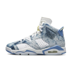 Air Jordan 6 Retro GS Pesutud Denim 2022 Laste Tossud Sinine Valge Hollandi Sinine DM9045-100 36.5