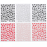 Hollow Love Nail Art kleebis Laserkuldne ja h&otilde;beroosa k&uuml;&uuml;neplaaster Armas s&uuml;damekujuline isekleepuv k&uuml;&uuml;nekleebis