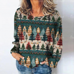 Naiste T-s&auml;rk J&otilde;ulus&auml;rk J&otilde;uluvana printimisega pikkade varrukatega, peo-T-s&auml;rgid S&uuml;gisesed O-kaelusega &uuml;lariided Naiste vabaaja s&auml;rk 3XL