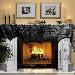 Halloweeni kaunistused Rekvisiidid Must pits Spiderweb Kamin Mantle Salli kate