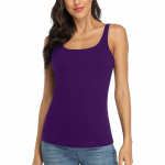 Charmleaksi naiste puuvillane paak, riiuliga rinnahoidja, reguleeritav laiem rihm Camisole Basic Cami tanks M