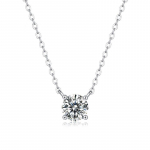 Bague Ringen S925 h&otilde;bedast inkrusteeritud 1 kat/2 ct moissanite igavene ripats, uus lihtne nelja k&uuml;&uuml;nega kaelakee naiste rangluukett Nude Cargo 1ct valge