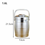 Kahekihiline vaakum-l&otilde;unakarbi piknik roostevabast terasest toidu kuumuse s&auml;ilitamise pott 1.6L h&otilde;be