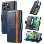 RFID Business Magnetic Flip Splicing Nahast rahakoti&uuml;mbris iPhone 15 14Plus 13 12 11 Pro Max XSMAX jaoks Samsung S24 S23 S22 S21 S20Ultra Plus A15 A25 jaoks iPhone 6/6S sinine