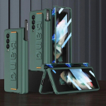 Magnetliigendiga pliiatsihoidja k&auml;epael Samsung Galaxy Z Fold 5 4 3 5G &uuml;mbris randmepaelaga klaaskilega k&otilde;va p&otilde;rutuskindla kattega Samsung z fold 5
