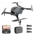 Kaugjuhtimispuldiga droon kaameraga 4K kahe kaameraga takistuste v&auml;ltimine harjadeta mootori optiline voog 3 battery must