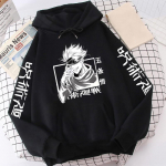 Jaapan Anime Jujutsu Kaisen Gojo Satoru Hoodies Pusa vabaaja Anime Pullover Prindiga avarate pikkade varrukatega meeste kapuuts T&auml;navar&otilde;ivad L