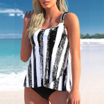 Naiste p&auml;itsetega Red Starfish Print Bikini Tankini ujumistrikoo S valge