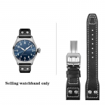 Kvaliteetne ehtsast nahast neetidega kellarihm 21 mm 22 mm, sobib IWC Big Pilot Spitfire TOP GUN jaoks pruunist sinisest veisenahast kellarihmad Black-silver 22mm
