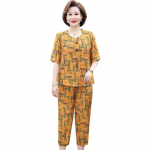 1 komplekt naiste riietus elastne v&ouml;&ouml;koht, &uuml;mmargune krae, s&auml;rgi p&uuml;ksid, 2-osaline &uuml;likond t&auml;navar&otilde;ivaste kost&uuml;&uuml;m 4XL khaki