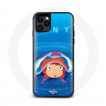 Coque Iphone 11 Ponyo sur la Falaise Sosuke plage mer petite fille poisson rouge japon Lisa Fujimoto