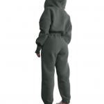 Naiste Jumpsuit T&otilde;mblukuga, pikkade varrukatega, &uuml;hev&auml;rviline kapuutsiga paks hoiab soojas pahkluu rihmaga sportlik talvine kombinesoon L sinine