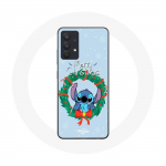 &Uuml;mbris Samsung Galaxy A13 5G Stitch Snow Merry Christmas Blue jaoks