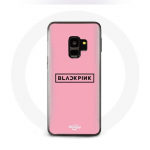 Coque pour Samsung Galaxy S9 Plus Blackpink Groupe de K-pop Logo Fond Rose