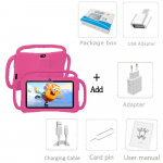 2024. aasta uus K4 BDF 7-tolline Android 9.0 Kids tahvelarvuti 32GB ROM 5G WiFi tahvelarvutid 4000mAh Standard and accessories roosa