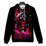 Meeste naiste fliisist kapuutsiga Hazbin Hotel tr&uuml;kitud kevad-s&uuml;gis Pullover dressipluus Moodne kapuuts vabaaja hip-hop uued meeste dressid T&auml;navar&otilde;ivad XL must