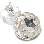 Natural White Topaz Gemstone Handmade 925 Sterling Silver Pendant 1.65 h9v96