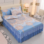 3 tk/partii kaheinimese voodilinade komplekt klassikaline pits, kuninglik sinine voodilina voodi seelik, masinas pestav pulmavoodikate madratsi kate 200X220CM