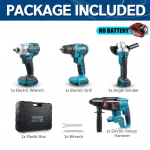 4 in 1 588VF 2000 p/min elektriliste t&ouml;&ouml;riistade komplekt harjadeta elektriline l&ouml;&ouml;kv&otilde;ti / 13 mm elektriline puur / p&ouml;&ouml;rdvasar / 125 mm nurklihvija Only machine