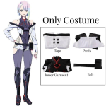 M&auml;ng K&uuml;berpunk Lucy kost&uuml;&uuml;m Cosplay Anime Edgerunners Seksikad naiste bodid Jumpsuit Lucy parukas Rollim&auml;ng &Uuml;htne Halloweeni riided XXXL-(Full set+wig) gray