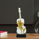 Viiulikuju dekoor Lauakaunistus Ornament Abstraktne Kunstikujuke kohvikufestivali raamatukapi jaoks Black with Rose