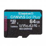 Kingston 64GB 170MB/s microSDXC 128GB,256GB Canvas Go! Plus Klass 10 UHS-I U3 V30 A2 microSDXC m&auml;lukaart SDCG3/64GB/128GB/256GB 64GB
