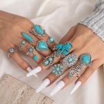 14tk/komplekt Vintage Bohemian Turquoise Cactus S&otilde;rmus h&otilde;be
