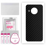 apgo Protective Skin Sticker for the back compatible with Nokia X100, Wrap Film, Foil, Vinyl - Pattern Carbon Black