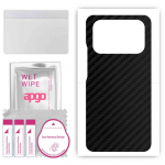 apgo Protective Skin Sticker for the back compatible with Xiaomi Mi 11 Ultra, Wrap Film, Foil, Vinyl - Pattern Carbon Black