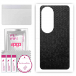 apgo Protective Skin Sticker for the back compatible with Oppo Reno 10 Pro+, Wrap Film, Foil, Vinyl - Pattern Black Honeycomb