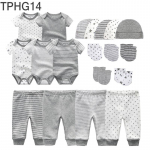 KIDDIEZOOM 19 tk/komplekt vasts&uuml;ndinu kost&uuml;&uuml;mid+p&uuml;ksid+kindad+m&uuml;tsid, 100% puuvillane prindiga unisex beebit&uuml;druku poisiriided vasts&uuml;ndinud kingitus 3-6Months