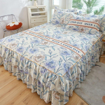 Lillelise mustriga voodiseelikukomplekt Madratsi libisemisvastane kaitsekate majapidamise voodipesu jaoks Kahekihiline seelik Tolmukindel voodikate 120x200cm bed skirt