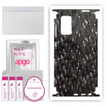 apgo Protective Skin Sticker for the back+sides compatible with Samsung Galaxy Note 20, Full Wrap Film, Foil, Vinyl - Pattern Carbon Black Pixel