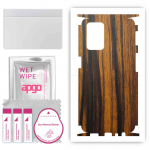apgo Protective Skin Sticker for the back+sides compatible with Oppo A54 (2021), Full Wrap Film, Foil, Vinyl - Pattern Tigerwood