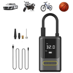 Kaasaskantav jalgratta mootorratta rehvi t&auml;ispuhur mitmeotstarbeline 150PSI mini auto t&auml;ispuhutav &otilde;hupump USB Type-C laetav 4000mA rehvi &otilde;hukompressor must