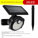 P&auml;ikeseenergia seinalamp mini inimkeha induktsioon p&auml;ikeseenergia maapealne v&auml;lisvalgusti veekindel aiamuru lamp 26LED