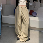 Pingutusn&ouml;&ouml;riga k&otilde;rge v&ouml;&ouml;kohaga laiad vabaaja p&uuml;ksid naistele 2024 mood retro &uuml;hev&auml;rvilised laia s&auml;&auml;rega p&uuml;ksid naistele pluss suuruses elegantsed sirged naiste p&uuml;ksid 24260 S khaki
