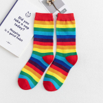 Naiste moe vikerkaare triibuline sokihunnik torus Vabaaja puuvillased sokid punane