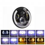 7-tolline LED-esituli 6000K 60W esituled Angel Eye DRL kollane suunatuli Jeep Wrangler JK TJ jaoks 1 piece