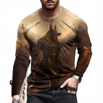 Moodsad Y2K meeste pikkade varrukatega &uuml;mara kaelusega T-s&auml;rgid, 3D-p&uuml;ramiiditr&uuml;kiga graafilised T-s&auml;rgid, vabaaja trendikad t&auml;navariided, meeste riided 5XL