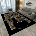 Rokkmuusika instrument Elektrikitarriga tr&uuml;kitud vaip, elutoa magamistoa dekoratiivvaip, k&ouml;&ouml;gi ja vannitoa libisemisvastane matt 160cm by 230cm