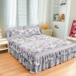 Pits&auml;&auml;r Kolmnurkne K&otilde;rgendav Voodiseelik Padjap&uuml;&uuml;r Kolmeosaline Komplekt Libisemisvastane Madratsikate Pehme Mugav Puuvillane Kaheinimese 3 pcs 120x200cm