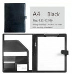 Must A4 nahast padjandiportfoolio failikaust l&otilde;ikelaud klipi dokumentide korraldaja &auml;rikohtumise klambriga kirjutusalus kontorile