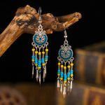 Bohemian Drop Dangle K&otilde;rvar&otilde;ngad Naistele Geomeetriline emailiga K&auml;sitsi valmistatud Helmed Tutt Vintage Boho K&otilde;rvar&otilde;ngad Ehted Pendientes Mujer