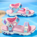 Lastemood V&auml;rvilised Kerged Velcro &otilde;ues rannajalatsid vabaaja t&uuml;drukute sandaalid Sussid Printsessikingad 26 roosa