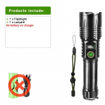 K&otilde;rge luumeniga 1000000LM taskulamp V&otilde;imas 120W LED taskulamp Suumitav valgus Laetav v&auml;lklamp Enesekaitse taskulamp B-18650 battery, Type-C